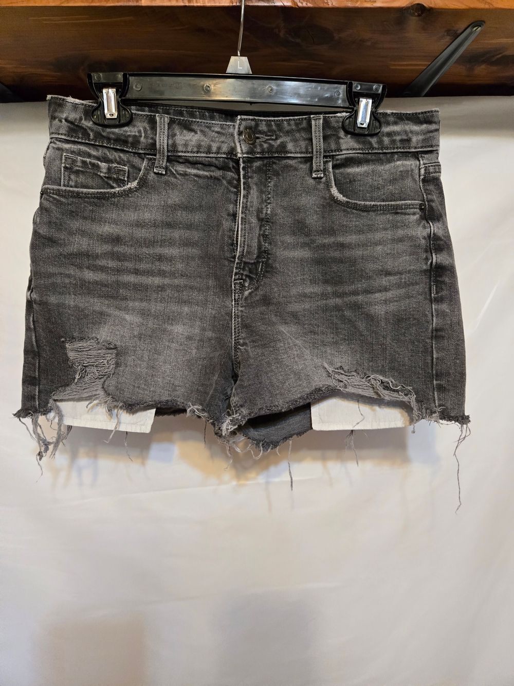 Old Navy Black Washed Distressed Denim Shorts